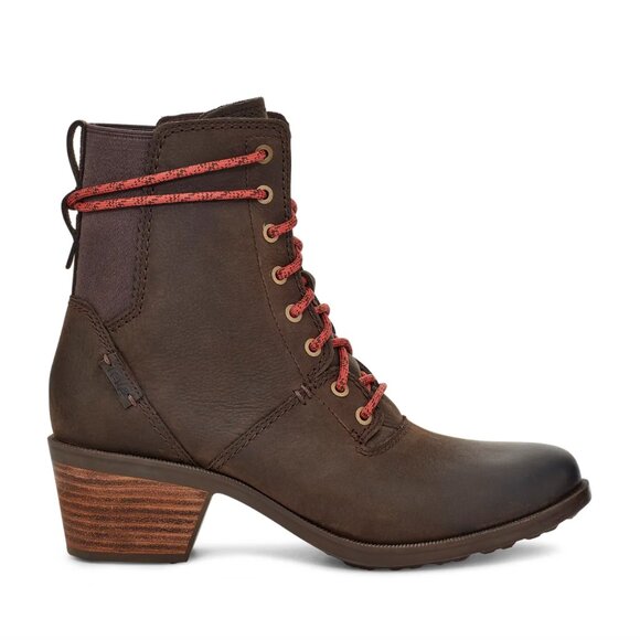 Teva Anaya Lace Up WP Casual Boots in Chocolate Brown, size 10 - Picture 1 of 13